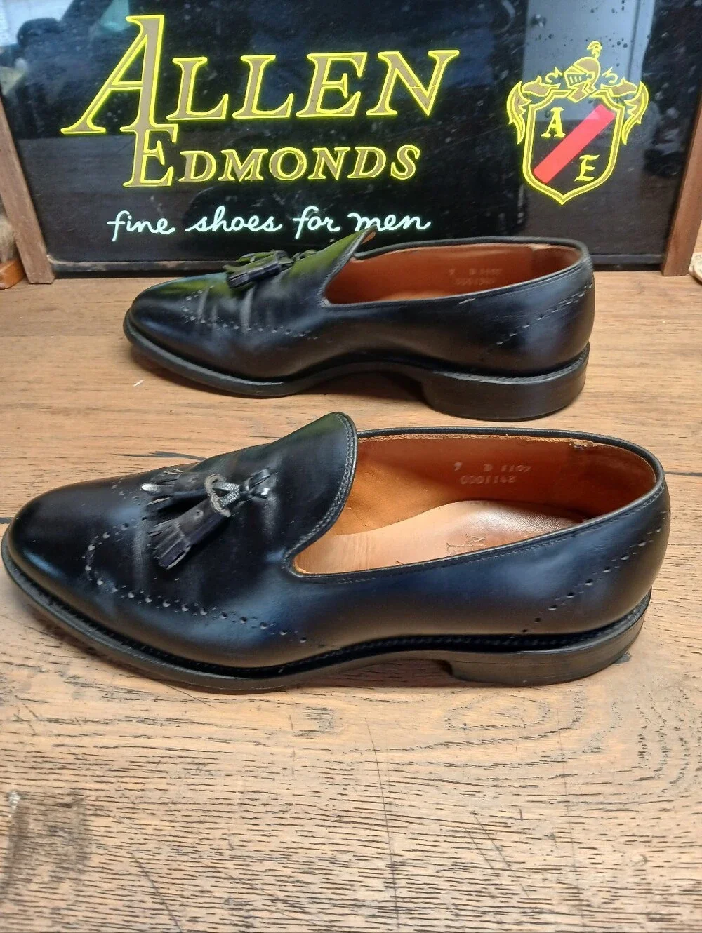 Allen Edmonds Black Leather Tassel Loafers